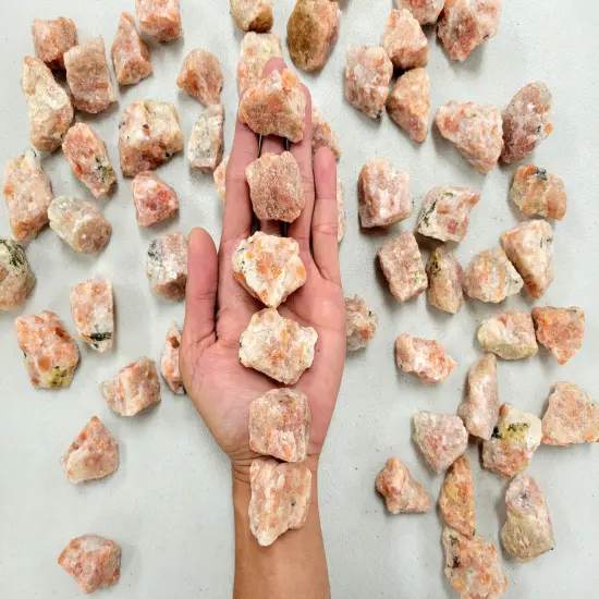 Orange Sunstone Crystals - Raw Rough Stones Bulk {1}
