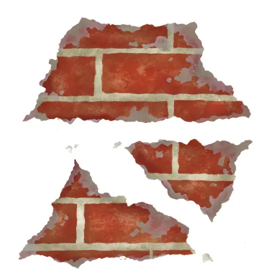 Triple Crumbling Brick Wall Stencil | 3035 by Designer Stencils | Pattern Stencils | Reusable Stencils for Painting | Safe & Reusable Template for Wall Decor | Try This Stencil Instead of a Wallpaper | Easy to Use & Clean {1}