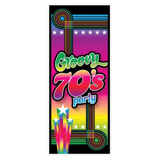70S Groovy Party Door Cover, (Pack Of 12) {1}
