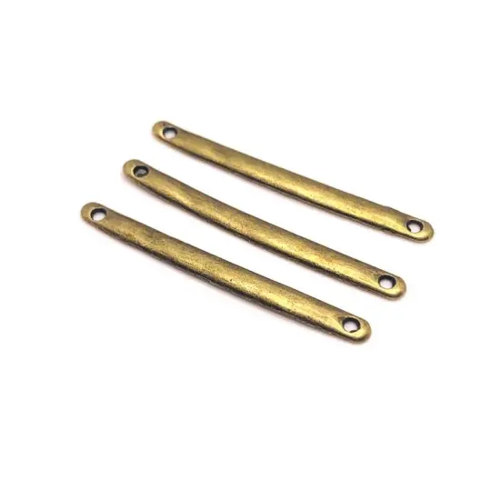 4, 20 or 50 Pieces: Bronze 33x3mm Simple Minimalist Bar Connectors {1}