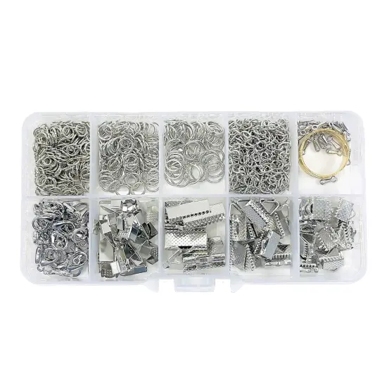 Jewelry Findings Kit of 10Antique Silver Items Rhodonite {1}
