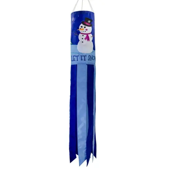 In the Breeze Let it Snow 40 Inch Windsock - Hanging Winter Decoration - Outdoor Holiday d&eacute;cor {1}