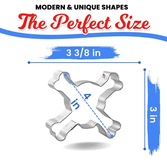 CookieCutter.com 4 in Skull and Crossbones Cookie Cutter Shapes Made in USA,  {2}
