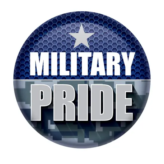 Military Pride Button, (Pack of 6) {1}