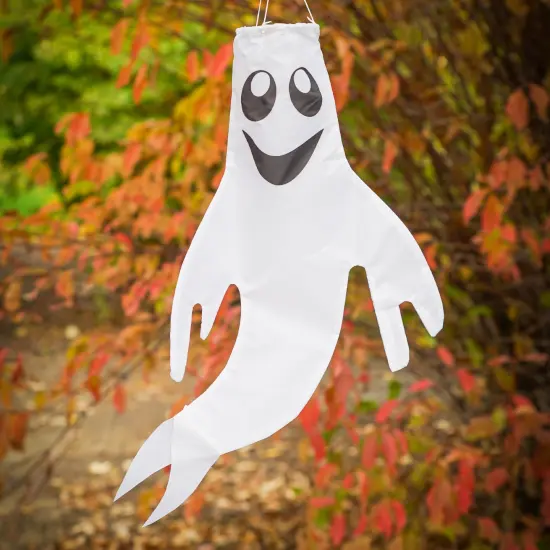 In the Breeze Small 18 inch Ghost Windsock Halloween Hanging Decoration {3}