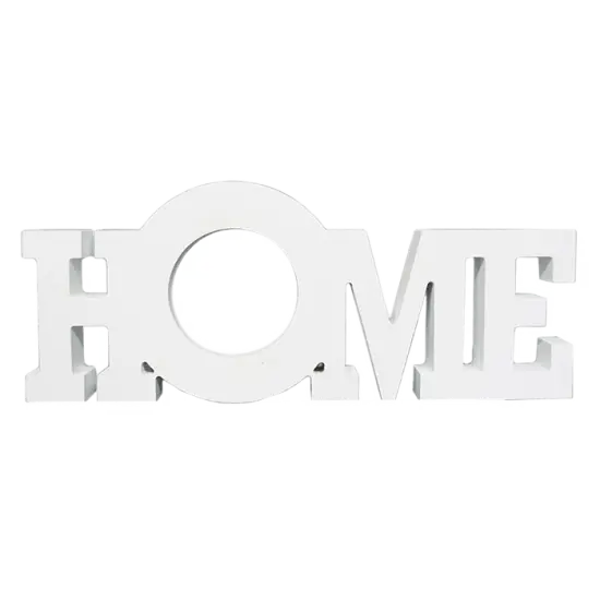 White Coated Wood Home Block {1}