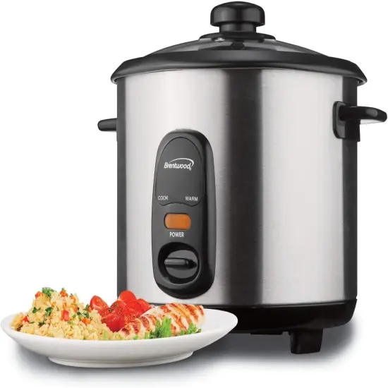 Brentwood 8 CUPS (UNCOOKED) RICE COOKER -SS/BLK {2}