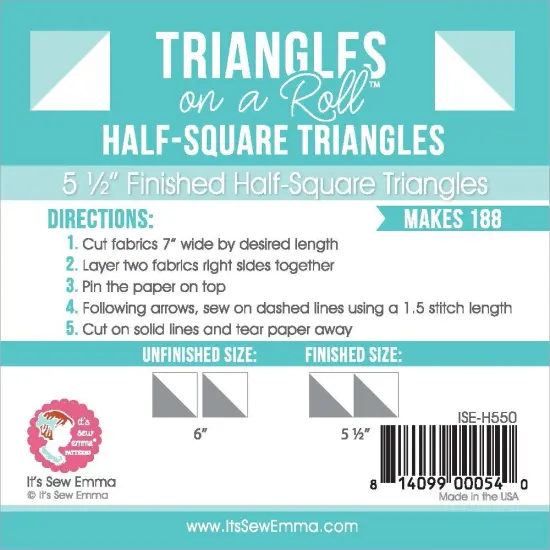 It's Sew Emma Half-Square Triangles On A Roll-50' 5.50" Finished Size {6}