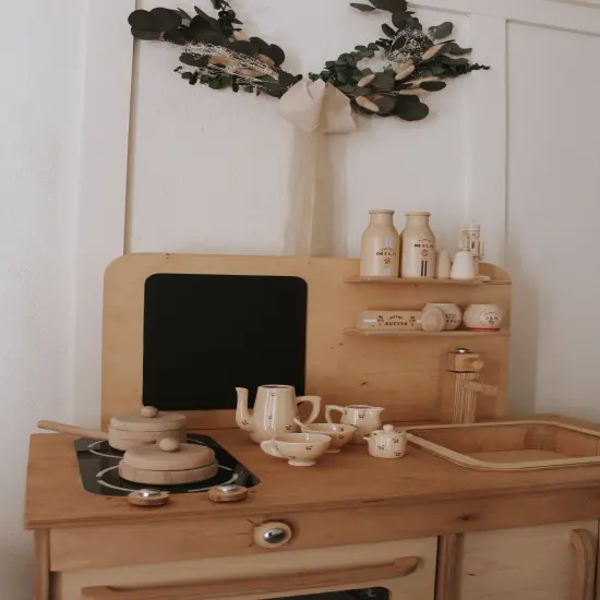 Pretend Play Kitchen, Playroom Furniture for Children, Christmas Baby Gift, Wood Kitchen Play Montessori {6}