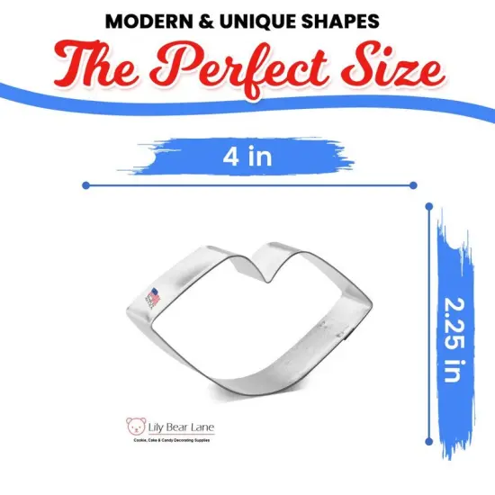 Lipstick Kiss Cookie Cutter 4.25 in, CookieCutter.com, Tin Plated Steel, Handmade in the USA {2}