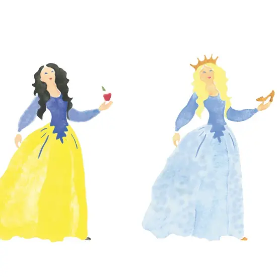 Princesses Wall Stencil | 2846 by Designer Stencils | Reusable Art Craft Stencils for Painting on Walls, Canvas, Wood | Reusable Plastic Paint Stencil for Home Makeover | Easy to Use & Clean Art Stencil {2}