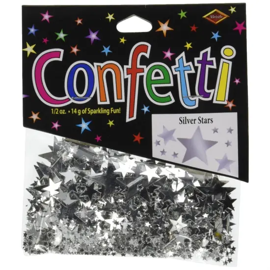Silver Stars Confetti (Pack of 6) {1}