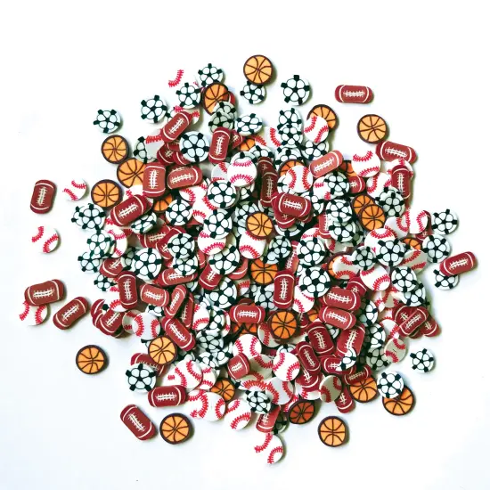 Buttons Galore Sprinkletz Embellishments for Crafts, Tiny Polymer Clay Shapes & Unique Designs - Play Ball - 3 Pack {2}