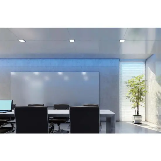 18.5w 9-in Flush Mount LED Fixture 3000K Square Shape Brushed Nickel Finish 120v Warm White {2}