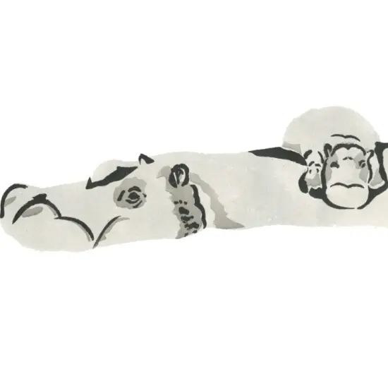 Mother and Baby Hippo Wall Stencil | 2774 by Designer Stencils | Animal & Nature Stencils | Reusable Art Craft Stencils for Painting on Walls, Canvas, Wood | Reusable Plastic Paint Stencil for Home Makeover | Easy to Use & Clean {2}