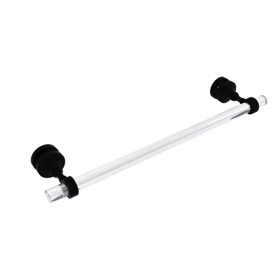 Pacific Grove Collection 18 Inch Shower Door Towel Bar With Groovy Accents - Matte Black {1}