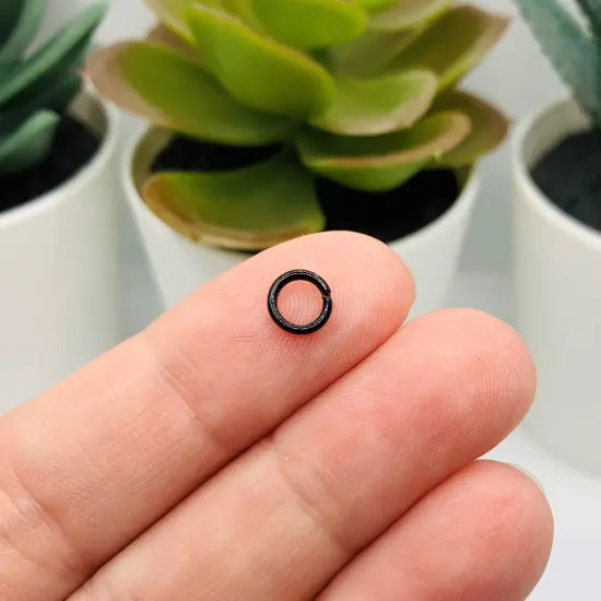 100, 500 or 1,000 Pieces: 6 mm Black Open Jump Rings, 18g {3}