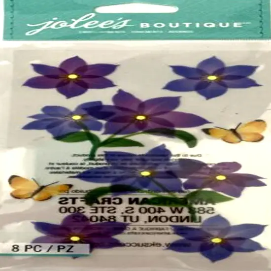Jolee's Boutique Purple Flowers Dimensional Stickers {1}