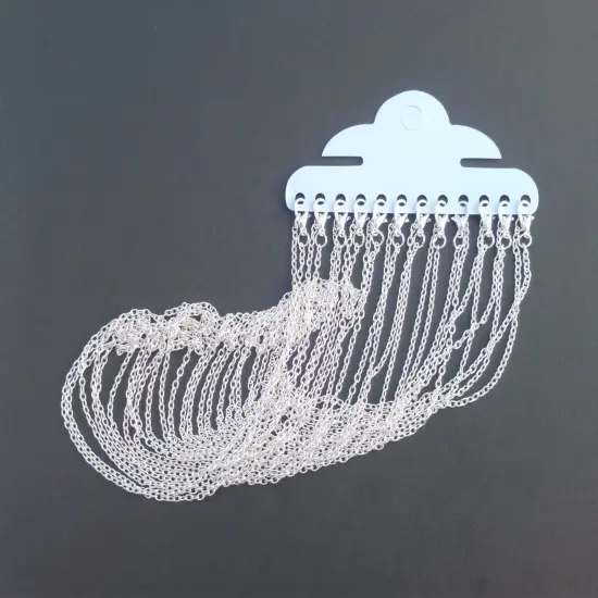 12 or 72 Pieces: 24" Pre-made Silver Plated Necklace Chains {4}