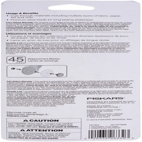 Fiskars Sparkle Rotary Cutter 45mm-White {5}