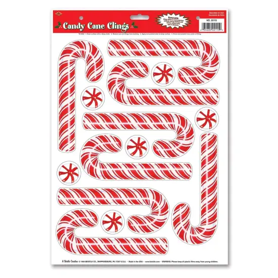 Candy Cane Clings (Pack of 12) {1}