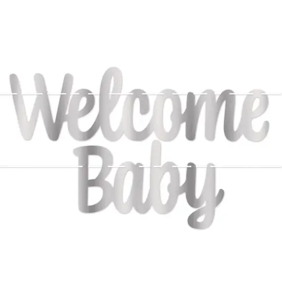 Foil Welcome Baby Streamer, (Pack Of 12) {1}