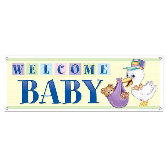 Welcome Baby Sign Banner (Pack of 12) {1}