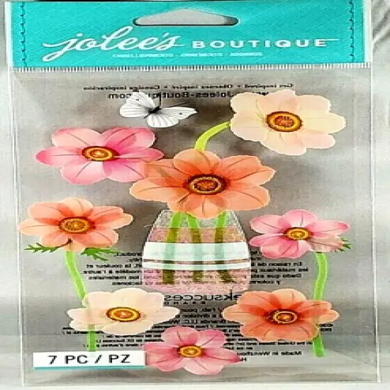 Jolee's Boutique Pink Flowers Dimensional Stickers {1}