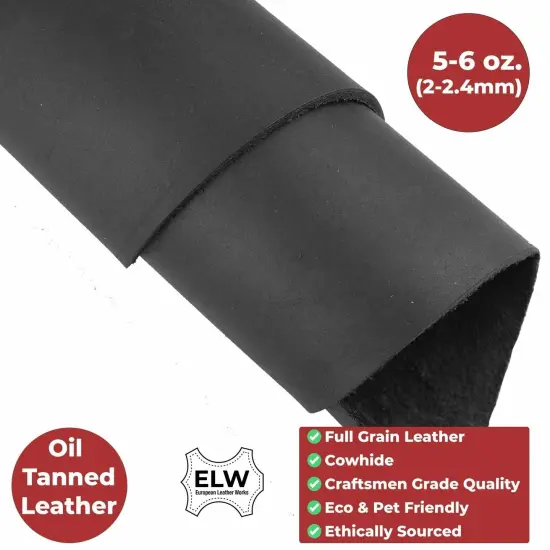 Black 5/6 oz. (2mm) Tooling Leather Belt/Strip/Straps 1/2"-4" Wide, 68-72 Length, Natural Cowhide Leathercraft Projects {4}