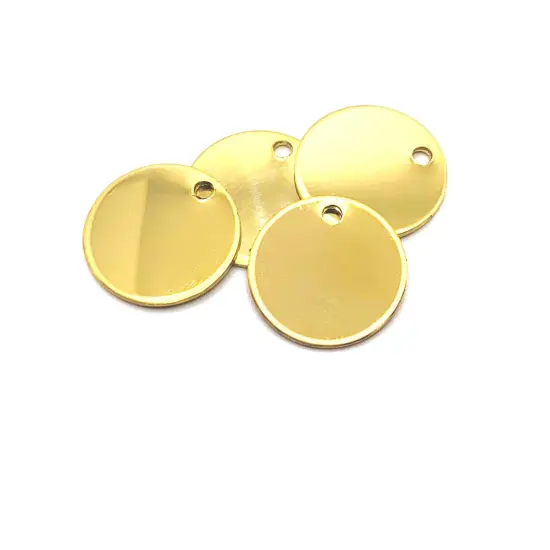 4 or 20 Pieces: 20 mm, 304 Stainless Steel, Gold Plated Stamping Tag Blanks {3}