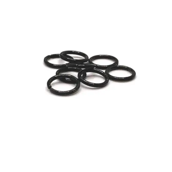 100, 500 or 1,000 Pieces: 8 mm Black Enamel Coated Open Jump Rings, 18g {1}