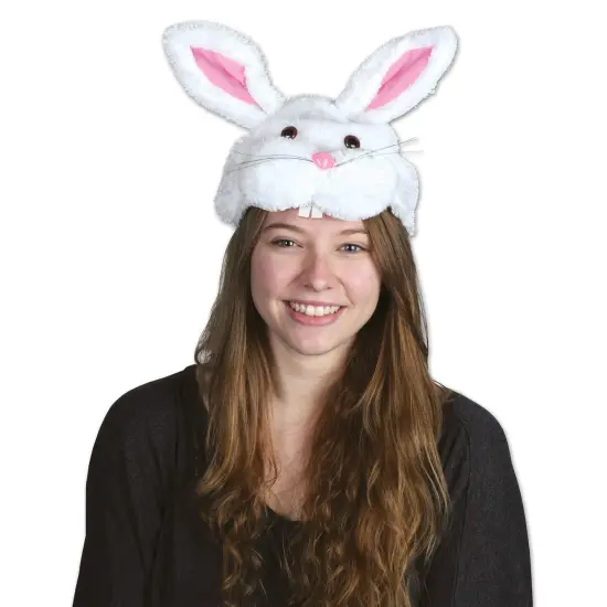 Plush Bunny Head Hat (Pack of 12) {1}