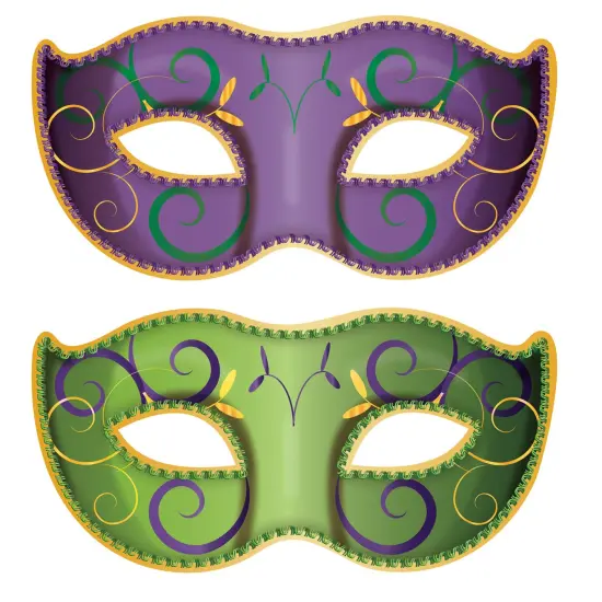 Jumbo Mardi Gras Mask Cutouts, (Pack of 12) {1}