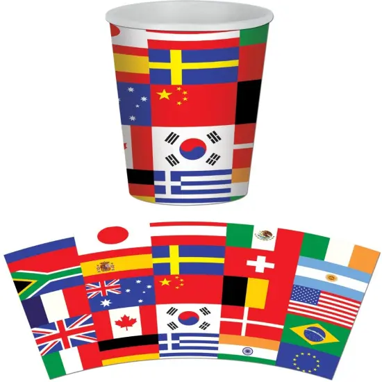 International Flag Beverage Cups (Pack of 12) {1}