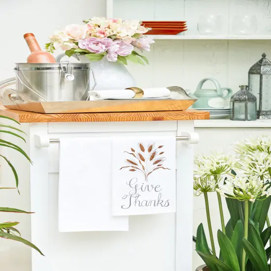 Give Thanks Flour Sack Cotton Kitchen Towel {4}