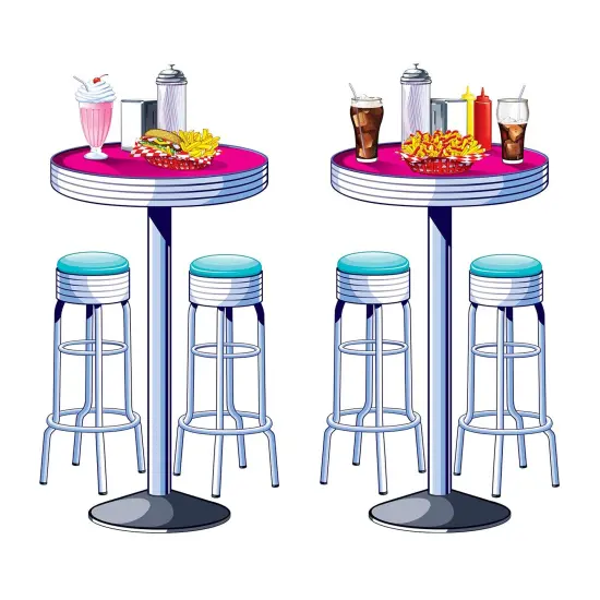 Soda Shop Tables & Stools Props (Pack of 12) {1}