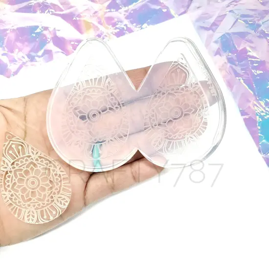 Mandala Style Dangle Earring Mold(C2) {1}