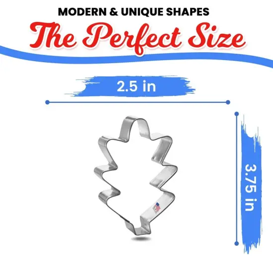 Oak Leaf Cookie Cutter 3.75 in, CookieCutter.com, Tin Plated Steel, Handmade in the USA {2}