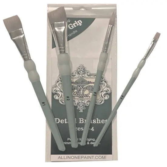 Heirloom Traditions Syntec Fiber Detail Paint Brushes for ALL-IN-ONE Paint, 4 Pack {2}