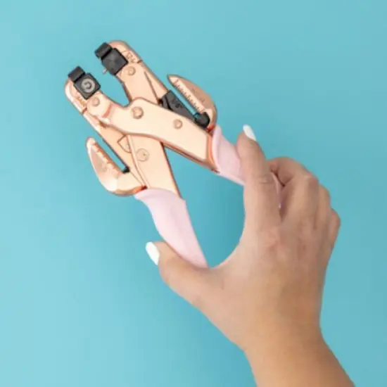 We R Memory Keepers Crop-A-Dile Eyelet and Snap Punch, Pink Gold Handle 60000207 {2}