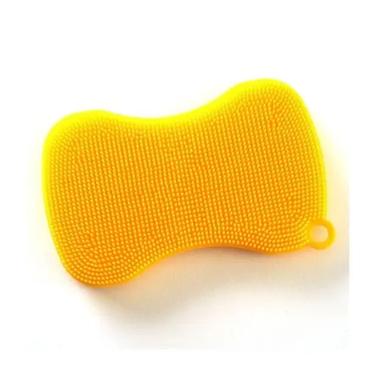 Norpro Silicone Dish Scrubbing Sponge / Vegetable Scrubber Brush - Yellow {1}