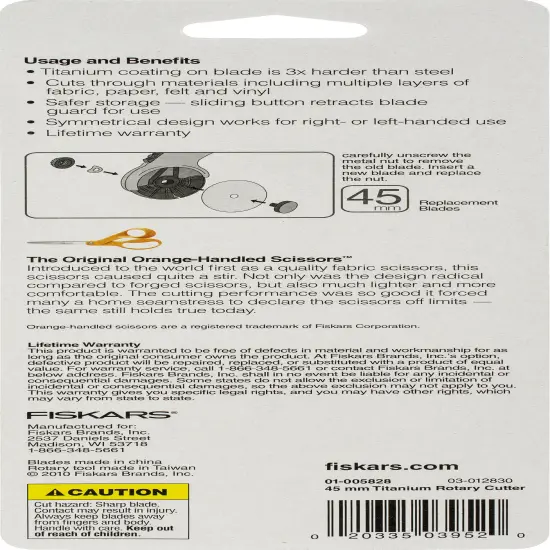 Fiskars Titanium Comfort Rotary Cutter 45mm {4}