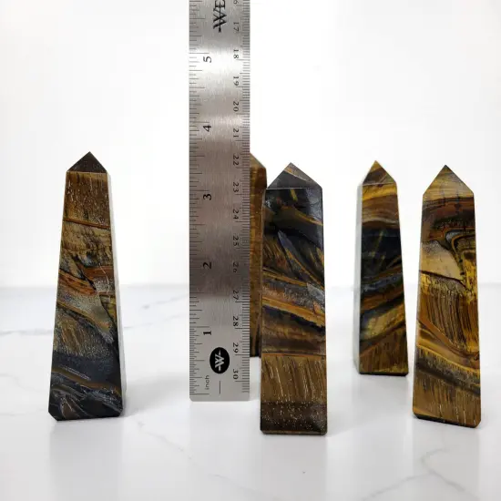 Hand Polished Crystal Tower Point Obelisk - 4 Sided OBSIDIAN {5}