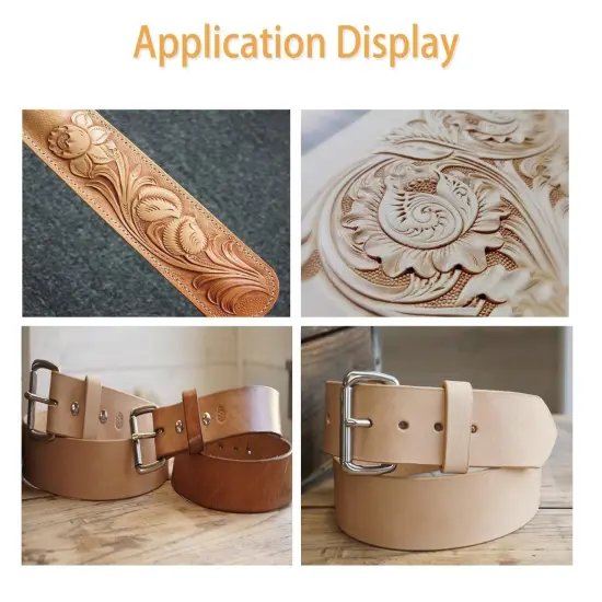 ELW 2 LB Vegetable Tan Tooling Natural Cowhide Leather Scraps Lightweight 3-6 oz. (1-2.4mm) Mixed Bag, Thick Tooling Leather, Leathercraft, Crafting Leather! {5}