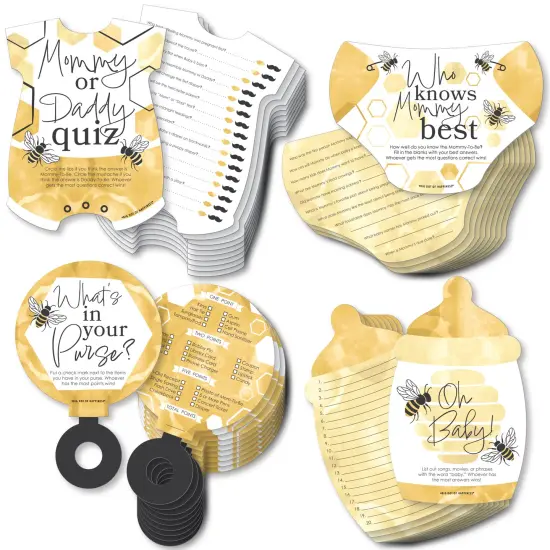 Big Dot of Happiness Little Bumblebee - 4 Baby Shower Games - 10 Cards Each - Gamerific Bundle {1}