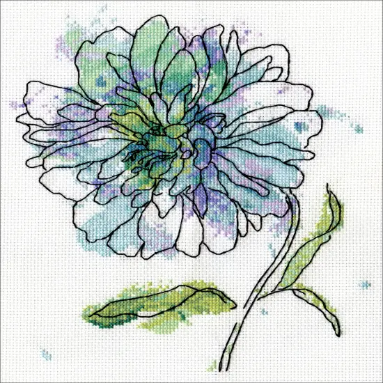 Design Works Counted Cross Stitch Kit 8"X10"-Blue Floral {2}