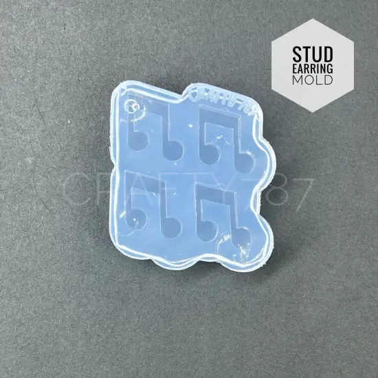 Musical Note Stud Earrings Silicone Mold(B12) {1}