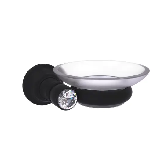 Carolina Crystal Collection Wall Mounted Soap Dish - Matte Black {1}