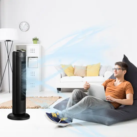 Fantask 35W 28''Oscillating Tower Fan 3 Wind Speed Quiet Bladeless Cooling Room {2}