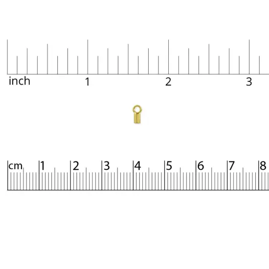 JewelrySupply Connector Crimp Tube with Ring 6x2mm Gold Plated (10-Pcs) {2}